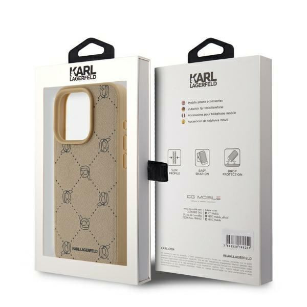 Karl Lagerfeld KLHMP15LPGKHPHE Magsafe Karl Head tok iPhone 15 Pro - bézs