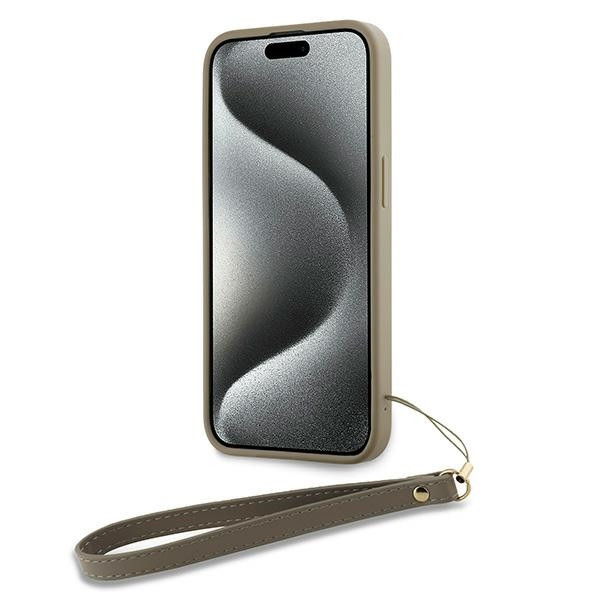 DKNY DKHCP15LPBSWSE Wrist Strap Stock Logo tok iPhone 15 Pro - bézs DKNY DKHCP15LPBSWSE Wrist Strap Stock Logo tok iPhone 15 Pro - bézs