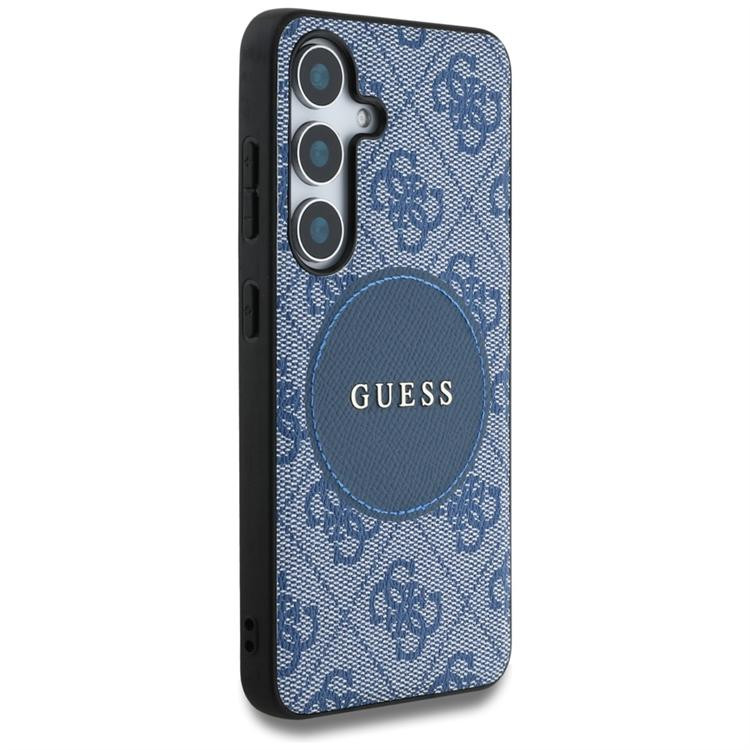 Guess 4G Round Patch Classic Logo MagSafe-kompatibilis tok Samsung Galaxy S25 Plus - kék