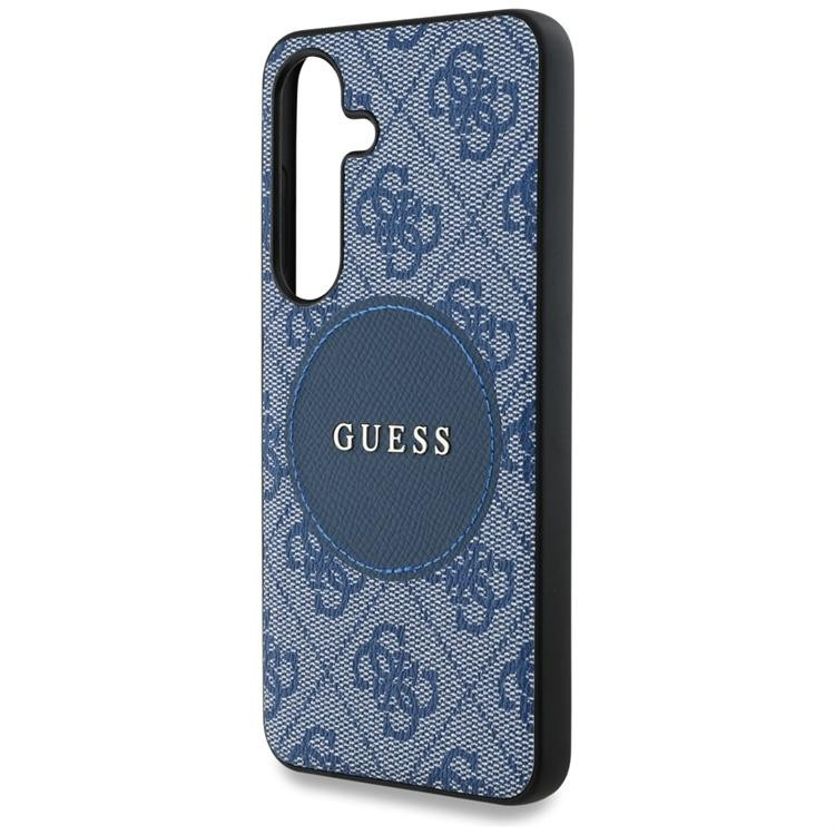 Guess 4G Round Patch Classic Logo MagSafe-kompatibilis tok Samsung Galaxy S25 Plus - kék