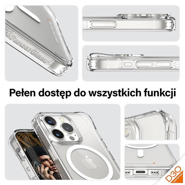 PanzerGlass HardCase MagSafe-kompatibilis tok iPhone 15 Pro - átlátszó PanzerGlass HardCase MagSafe-kompatibilis tok iPhone 15 Pro - átlátszó