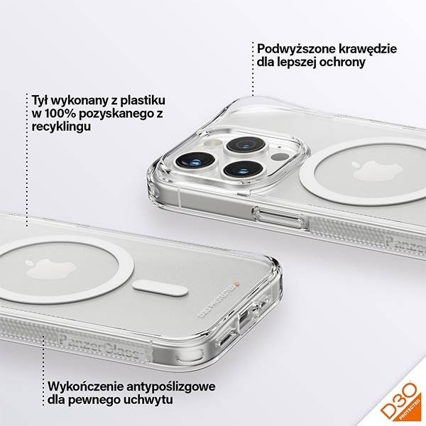 PanzerGlass HardCase MagSafe-kompatibilis tok iPhone 15 Pro - átlátszó PanzerGlass HardCase MagSafe-kompatibilis tok iPhone 15 Pro - átlátszó