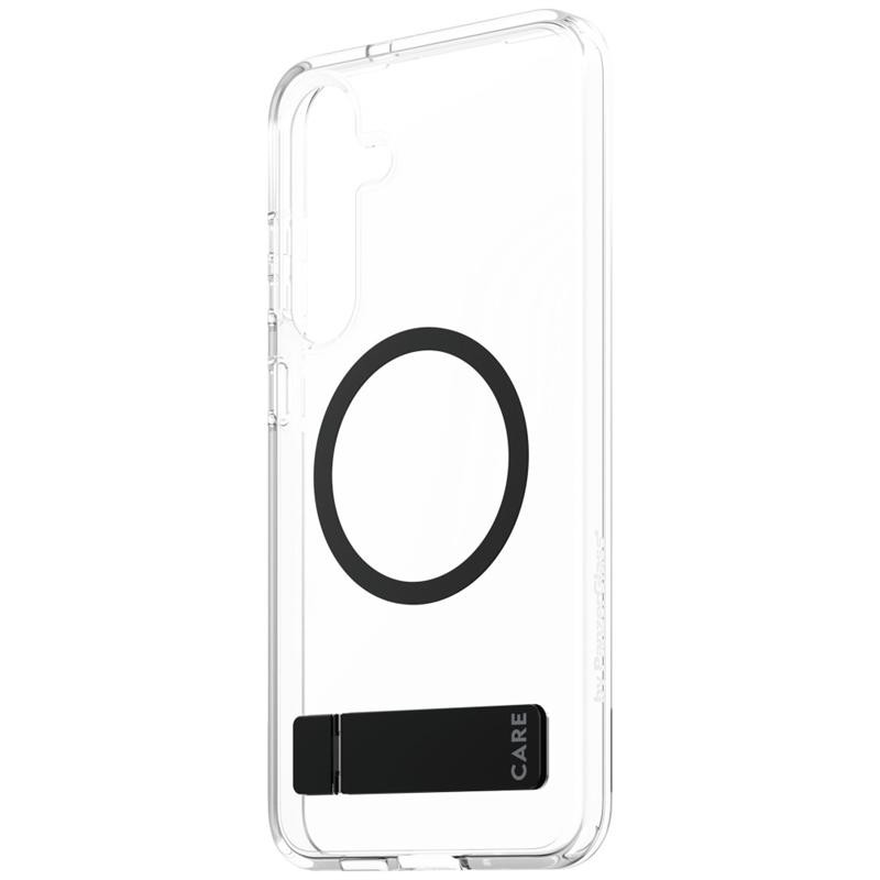 PanzerGlass Feature Black Kickstand & QI MagSafe-kompatibilis tok Samsung Galaxy S25 Plus - átlátszó