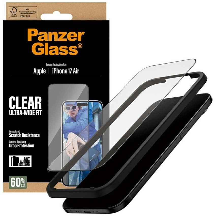 PanzerGlass Ultra-Wide Fit EasyAligner edzett üveg iPhone Air készülékhez PanzerGlass Ultra-Wide Fit EasyAligner edzett üveg iPhone Air készülékhez