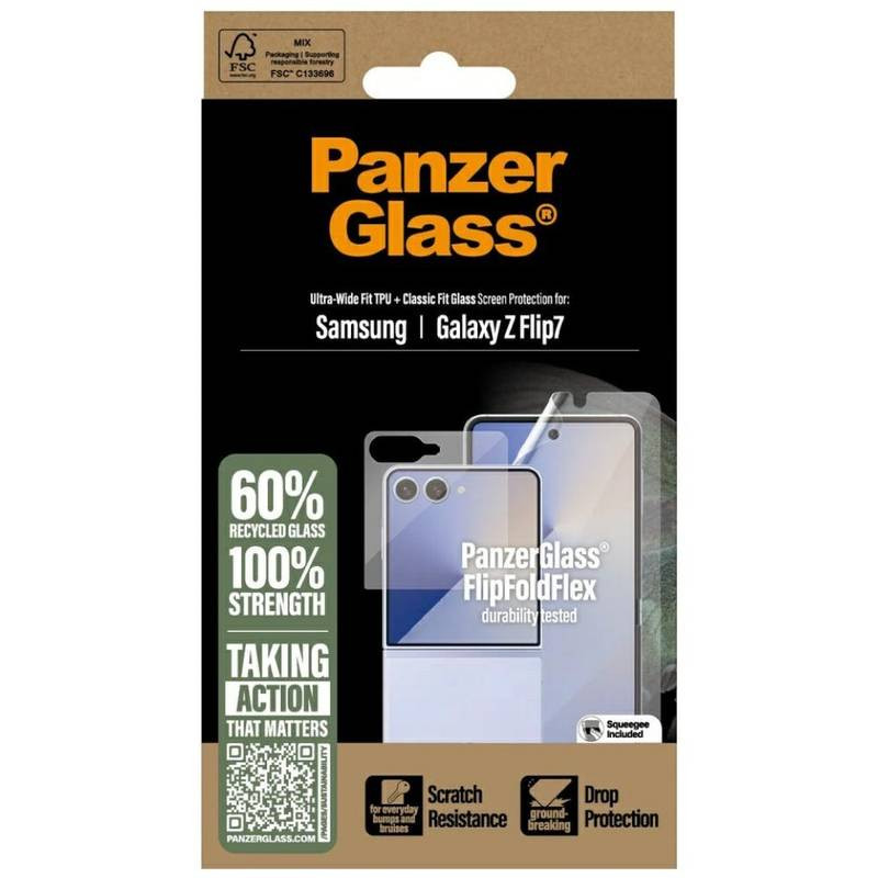 PanzerGlass FlipFoldFlex 2-in-1 edzett üveg front kijelzőre + fólia a fő kijelzőre Samsung Galaxy Z Flip7