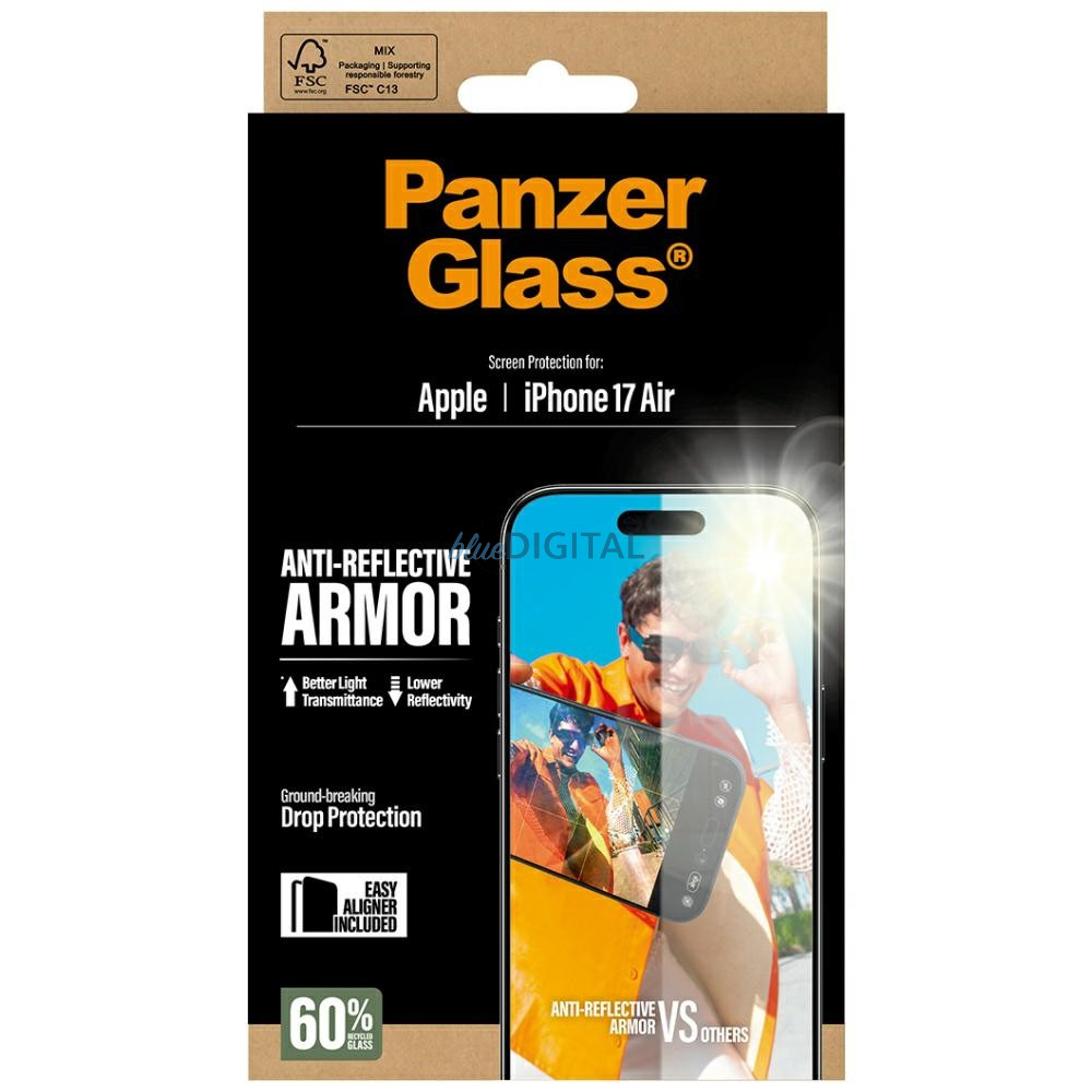 PanzerGlass Armor tükröződésmentes EasyAligner edzett üveg iPhone Air készülékhez PanzerGlass Armor tükröződésmentes EasyAligner edzett üveg iPhone Air készülékhez