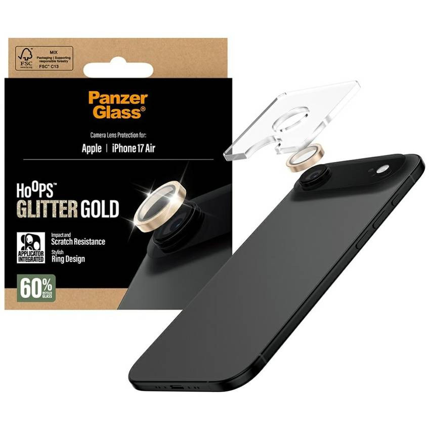 Edzett üveg lencsevédő PanzerGlass Hoops Glitter iPhone Air
