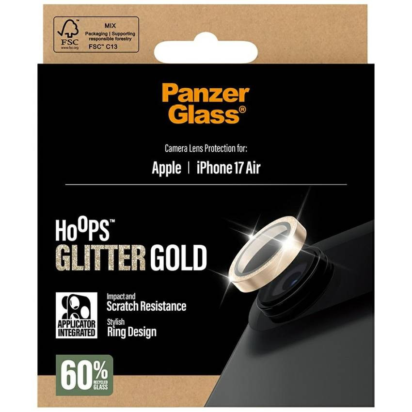 Edzett üveg lencsevédő PanzerGlass Hoops Glitter iPhone Air