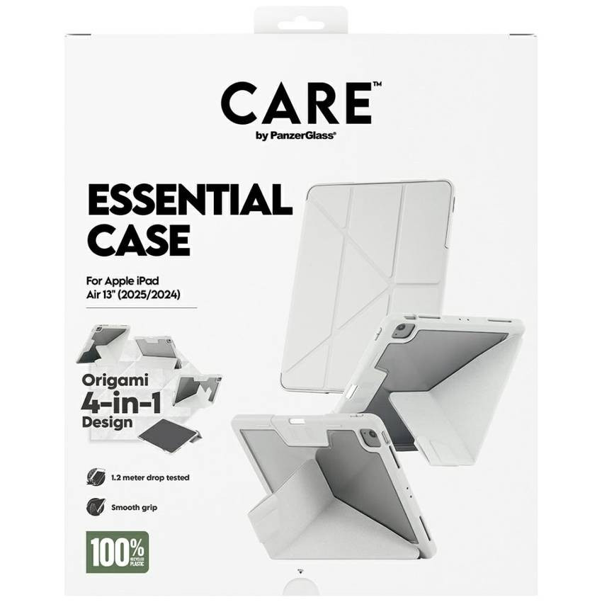 Care by PanzerGlass Y hajtogatott tok iPad Air 13" (2024/2025) világosszürke tokhoz