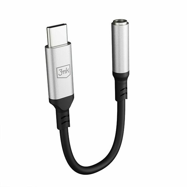 3MK Adapter USB-C - 3,5 mm-es jack csatlakozó fekete 3MK Adapter USB-C - 3,5 mm-es jack csatlakozó fekete