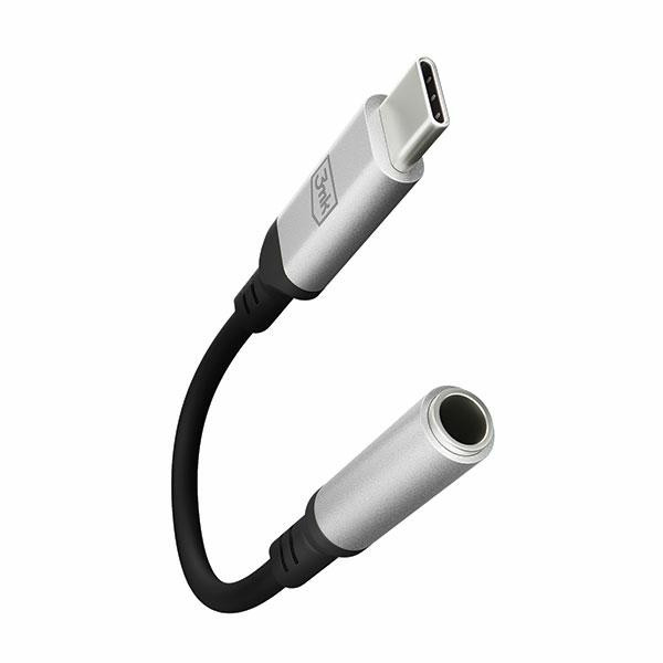 3MK Adapter USB-C - 3,5 mm-es jack csatlakozó fekete 3MK Adapter USB-C - 3,5 mm-es jack csatlakozó fekete