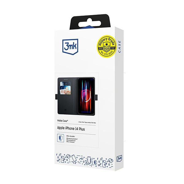 3mk Wallet könyvtok kártyatartóval iPhone 14 Plus - fekete 3mk Wallet könyvtok kártyatartóval iPhone 14 Plus - fekete