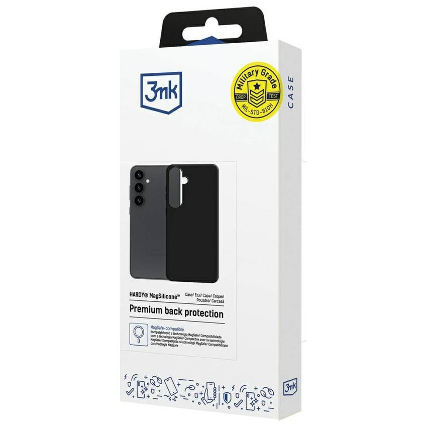 3MK Hardy MagSilicone tok Samsung Galaxy S25+ Fekete