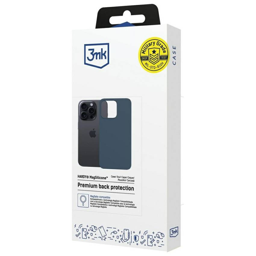 3MK Hardy MagSilicone tok Apple iPhone 15 Pro készülékhez kék 3MK Hardy MagSilicone tok Apple iPhone 15 Pro készülékhez kék