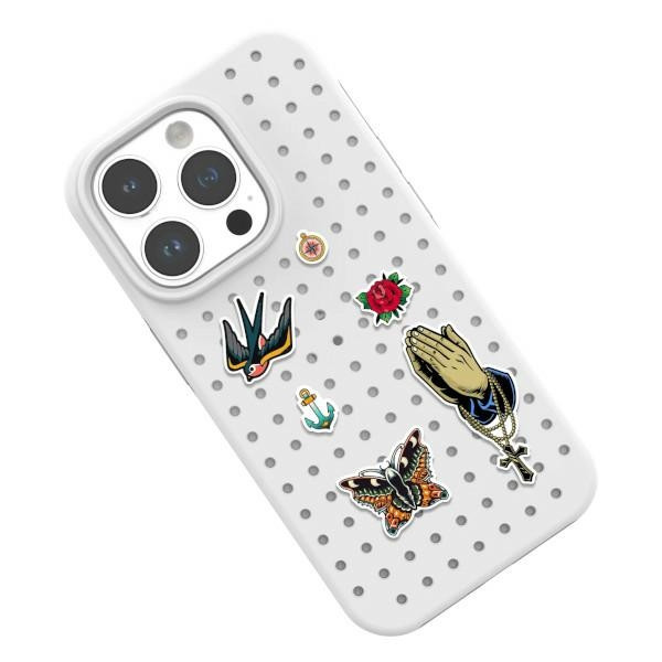 Etui Pinit Dynamic + Tattoo Pin iPhone 14 Plus 6.7" fekete minta 2 tok