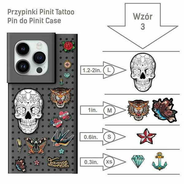 Etui Pinit Dynamic + Tattoo Pin iPhone 14 Plus 6.7" fekete minta 3 tok