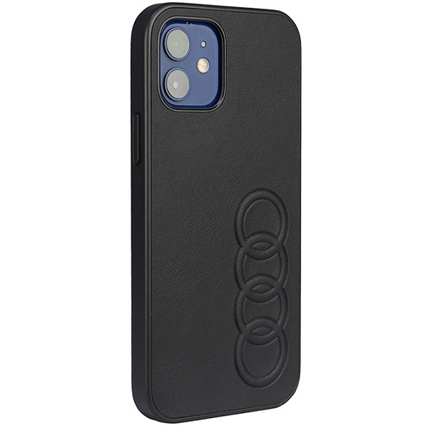 Audi Szintetikus bőr iPhone 12/12 Pro 6.1" fekete keménytok AU-TPUPCIP12P-TT/D1-BK