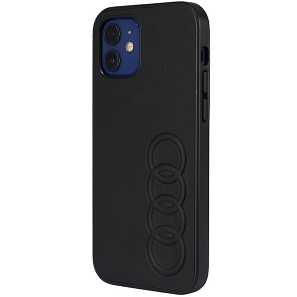 Audi Szintetikus bőr iPhone 12/12 Pro 6.1" fekete keménytok AU-TPUPCIP12P-TT/D1-BK