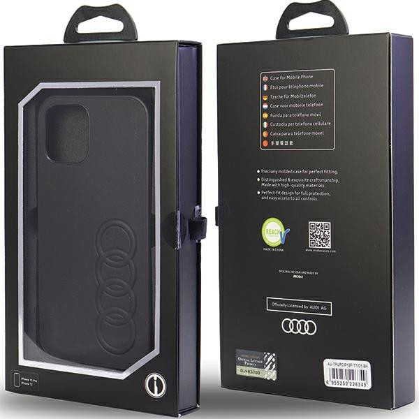 Audi Szintetikus bőr iPhone 12/12 Pro 6.1" fekete keménytok AU-TPUPCIP12P-TT/D1-BK