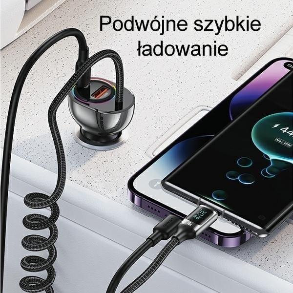 USAMS Ład. sam. C37 1xUSB+1xUSB-C 60W + kabel USB-C 30W PD+QC szybkie ładowanie czarny CC192CC01 (US-CC192) USAMS Ład. sam. C37 1xUSB+1xUSB-C 60W + kabel USB-C 30W PD+QC szybkie ładowanie czarny CC192CC01 (US-CC192)