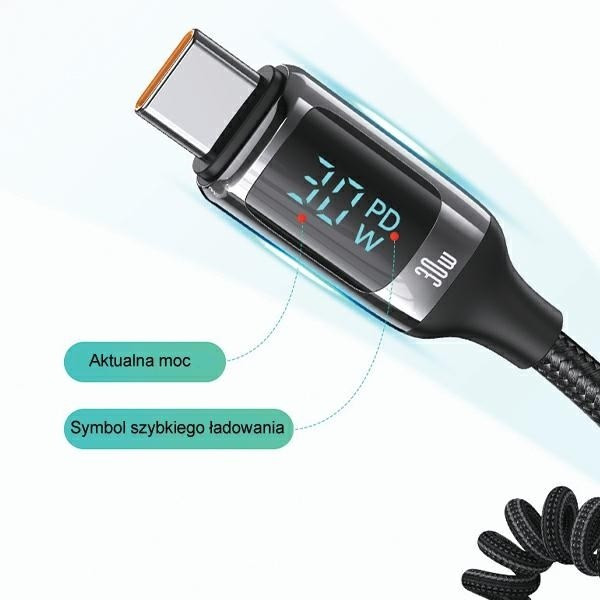 USAMS Ład. sam. C37 1xUSB+1xUSB-C 60W + kabel USB-C 30W PD+QC szybkie ładowanie czarny CC192CC01 (US-CC192) USAMS Ład. sam. C37 1xUSB+1xUSB-C 60W + kabel USB-C 30W PD+QC szybkie ładowanie czarny CC192CC01 (US-CC192)