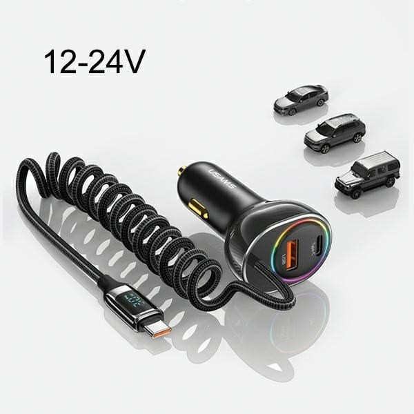 USAMS Ład. sam. C37 1xUSB+1xUSB-C 60W + kabel USB-C 30W PD+QC szybkie ładowanie czarny CC192CC01 (US-CC192) USAMS Ład. sam. C37 1xUSB+1xUSB-C 60W + kabel USB-C 30W PD+QC szybkie ładowanie czarny CC192CC01 (US-CC192)