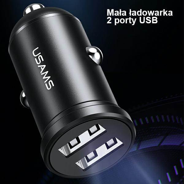 USAMS autós töltő 2xUSB 2,4A Mini fekete CC114TC01 (US-CC114) USAMS autós töltő 2xUSB 2,4A Mini fekete CC114TC01 (US-CC114)