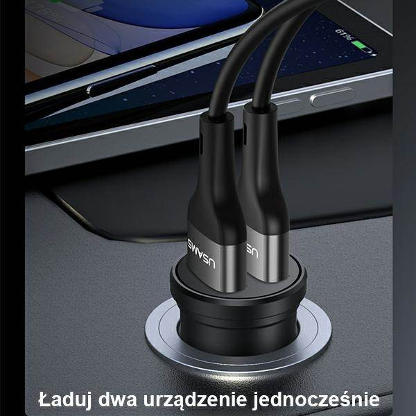 USAMS autós töltő 2xUSB 2,4A Mini fekete CC114TC01 (US-CC114) USAMS autós töltő 2xUSB 2,4A Mini fekete CC114TC01 (US-CC114)