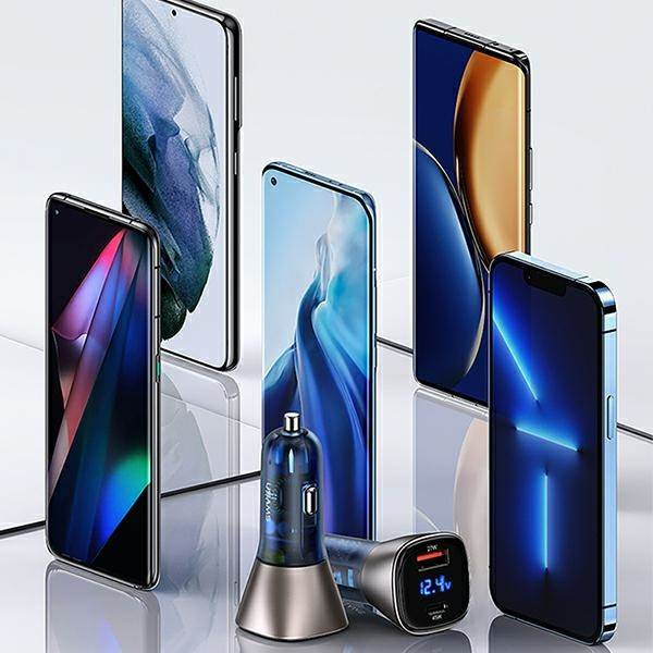 USAMS autós töltő C29 45W 2xUSB-A gyorstöltő világos arany CC154CC01(US-CC154)