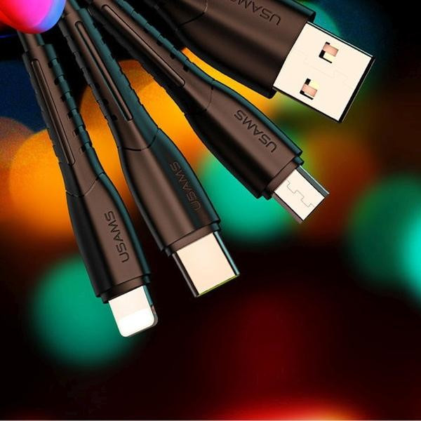 USAMS autós töltő 2xUSB-A csatlakozással 2.1A - fekete