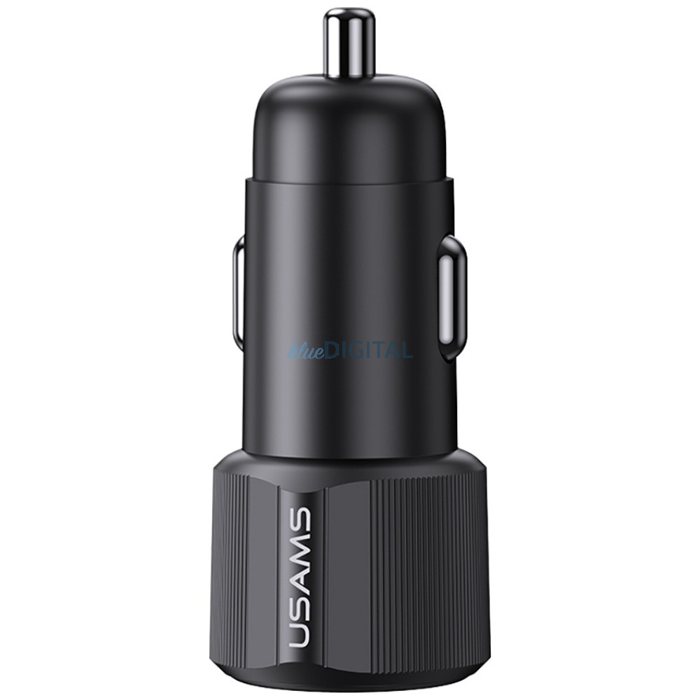 Autótöltő USAMS YT sorozat CC283 60W 1xUSB-A 1xUSB-C fekete