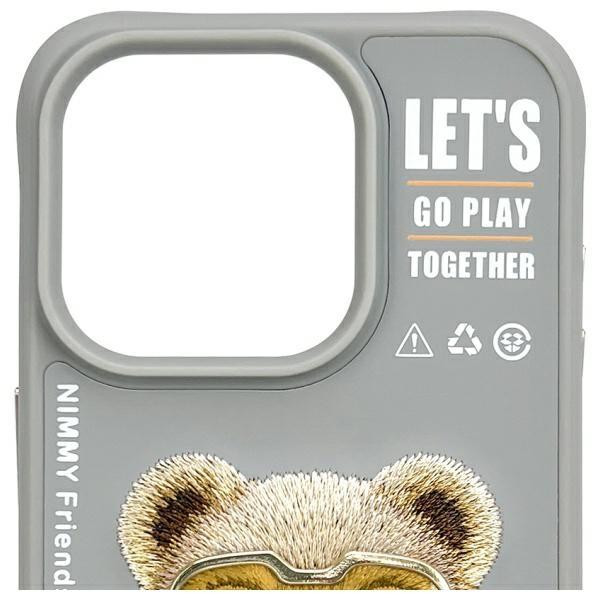 Nimmy Cool&Cute 2.0 Bear tok iPhone 15 Pro - szürke
