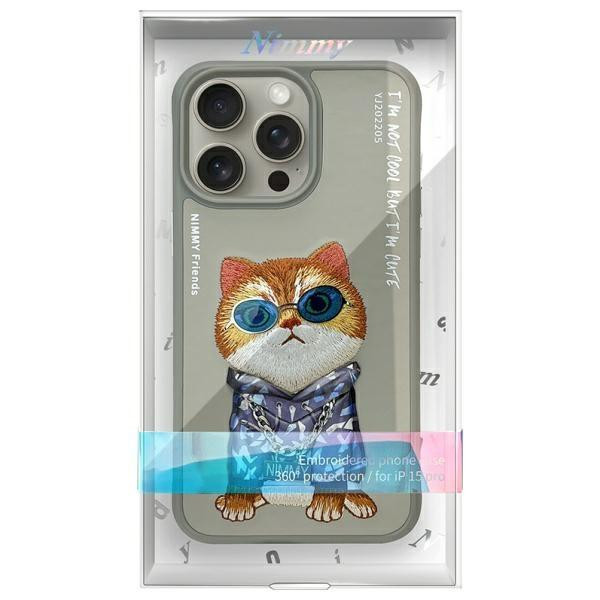 Nimmy Glasses Cool Cat tok iPhone 15 Pro - szürke