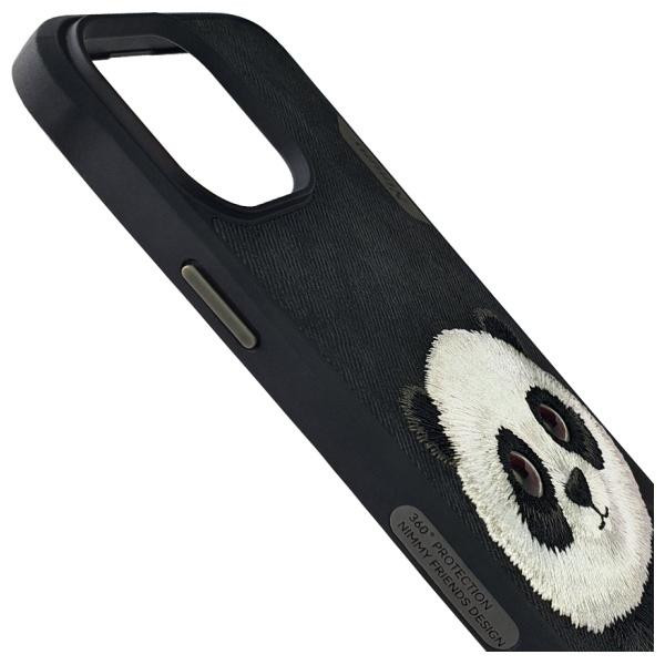 Nimmy Big Eyed Pet 2.0 Panda tok iPhone 15 Pro - fekete