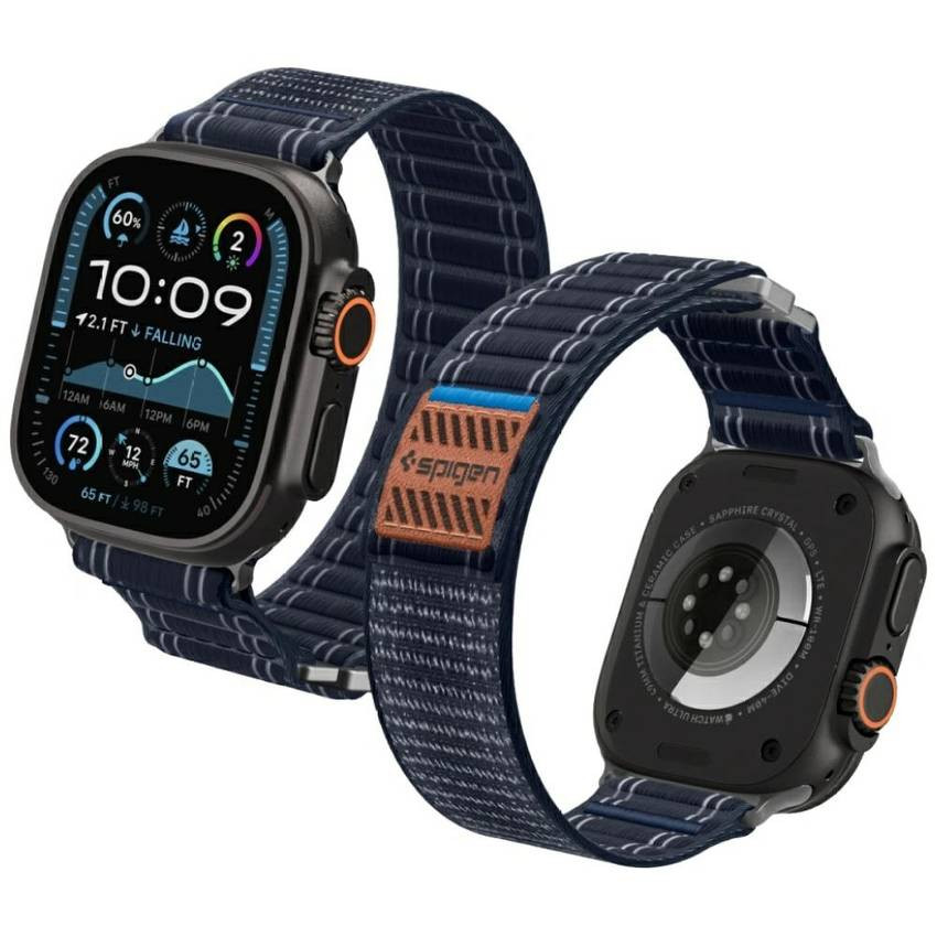 Spigen WBF0 szíj Apple Watch 8/9/10/11/SE/Ultra (44/45/46/49mm) tengerészkék színű órához