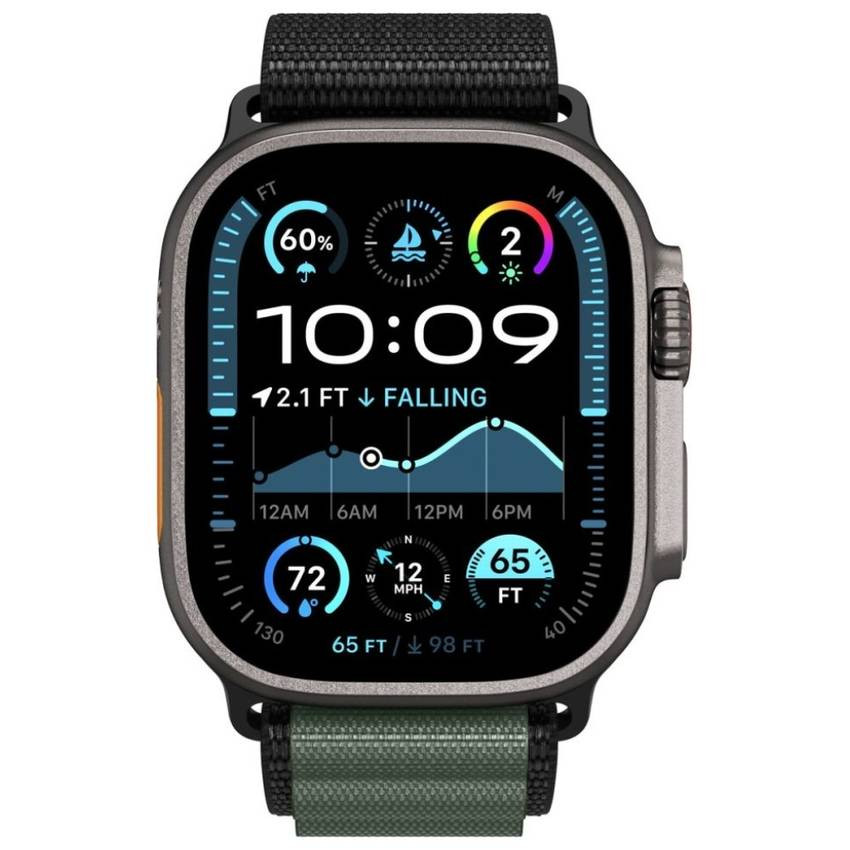 Spigen WBF1 szíj Apple Watch 6/7/8/9/10/11/SE/SE 3/Ultra 1/Ultra 2/ Ultra 3 44/45/46/49mm fekete/zöld