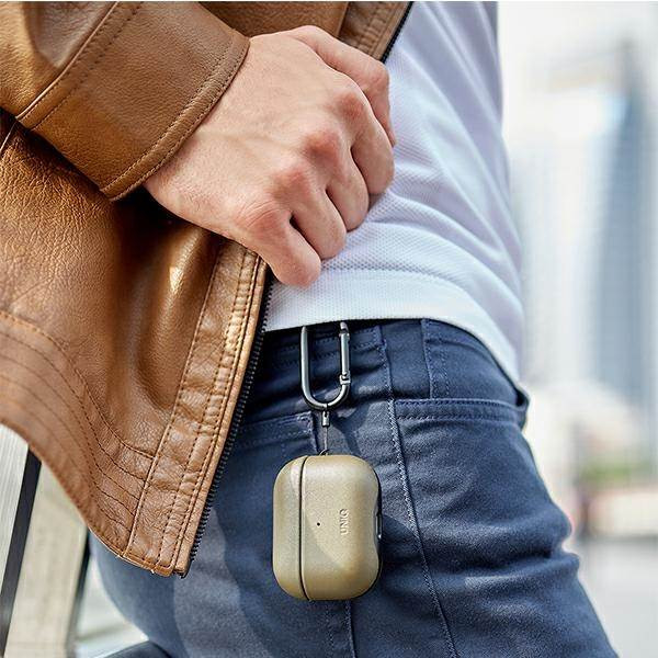 UNIQ Tok Terra AirPods Pro valódi bőr oliva tok UNIQ Tok Terra AirPods Pro valódi bőr oliva tok
