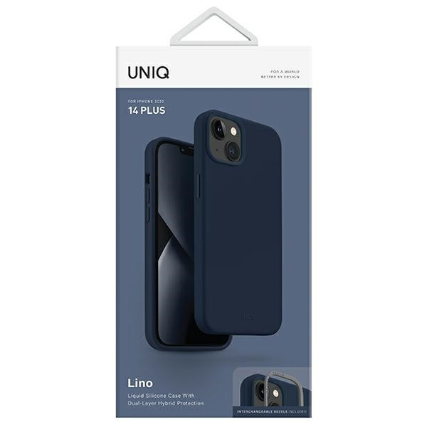 UNIQ etui Lino iPhone 14 Plus 6.7" tengeri kék tok