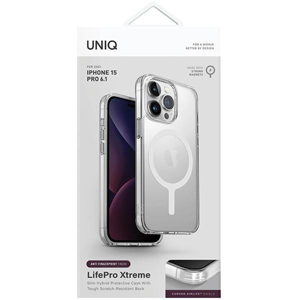 UNIQ etui LifePro Xtreme iPhone 15 Pro 6.1" Magclick Charging átlátszó tok UNIQ etui LifePro Xtreme iPhone 15 Pro 6.1" Magclick Charging átlátszó tok