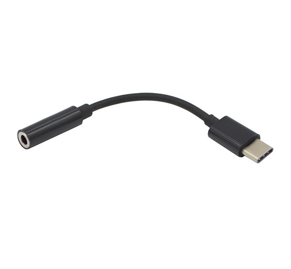 Audió adapter kábel (3.5mm jack aljzat - Type-C) FEKETE Audió adapter kábel (3.5mm jack aljzat - Type-C) FEKETE