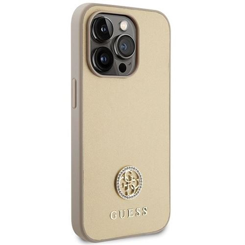 Guess GUHCP15LPS4DGPD Strass Metal Logo tok iPhone 15 Pro - arany
