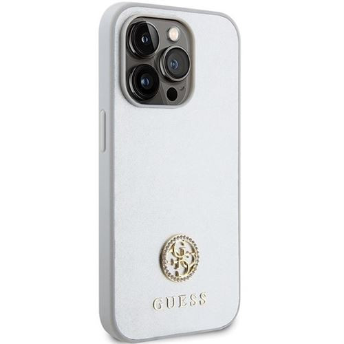 Guess GUHCP15LPS4DGPS Strass Metal Logo tok iPhone 15 Pro - ezüst