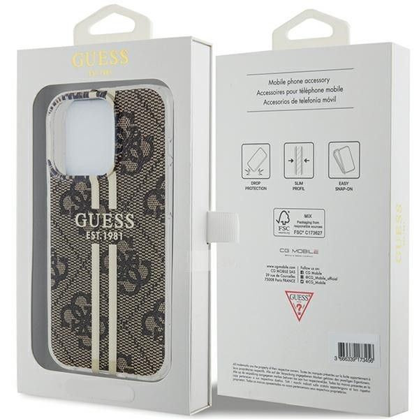 Eredeti tok GUESS GUHCP15MH4PSEGW iPhone 15 Pro (4G arany Stripe / barna) Eredeti tok GUESS GUHCP15MH4PSEGW iPhone 15 Pro (4G arany Stripe / barna)