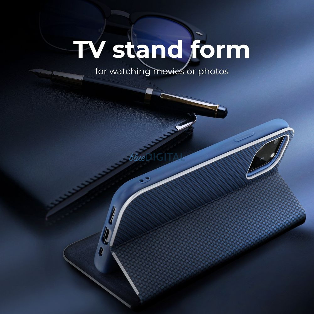 LUNA Book Carbon Xiaomi Redmi NOTE 12 PRO 5G fekete flipes tok