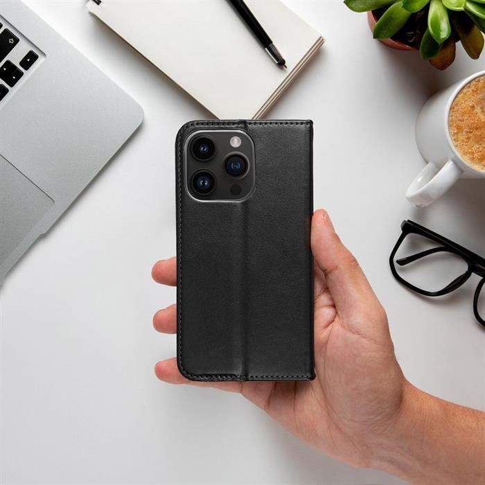 Smart Magneto könyvtok tok IPHONE 15 PRO fekete Smart Magneto könyvtok tok IPHONE 15 PRO fekete