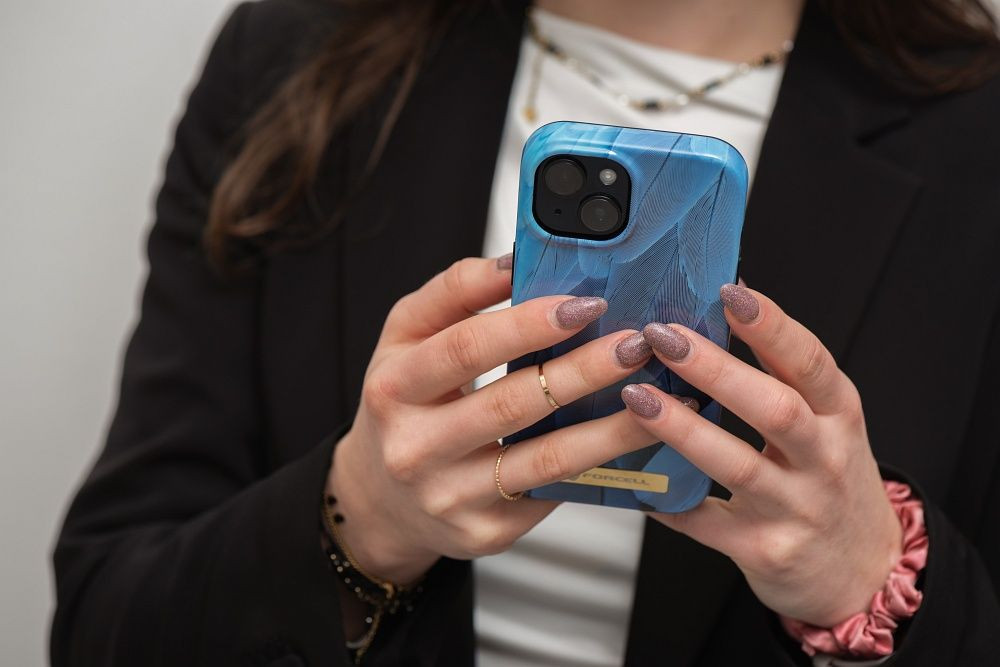 Forcell F-PROTECT Mirage (Blue Bird) MagSafe-kompatibilis tok iPhone 14 Plus - kék