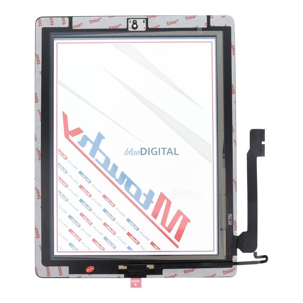 MUSTTBY érintőképernyő + ragasztócsík + Home gomb iPad 4 - fekete - ALKATRÉSZ!