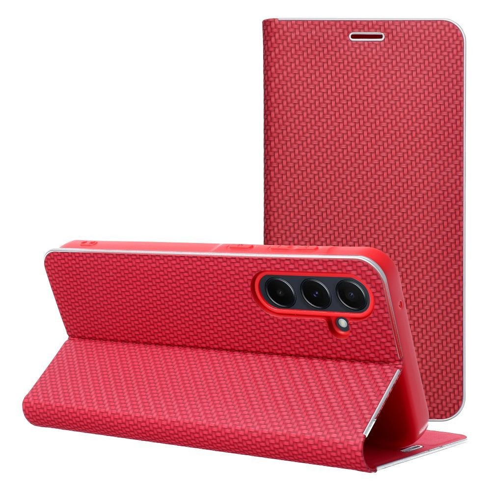 LUNA BOOK CARBON könyvtok Samsung Galaxy S22 - piros LUNA BOOK CARBON könyvtok Samsung Galaxy S22 - piros