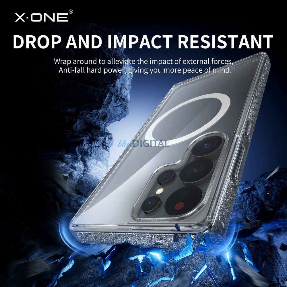 X-One Dropguard Magnetic Case Pro MagSafe-kompatibilis tok Samsung Galaxy S25 Plus - átlátszó