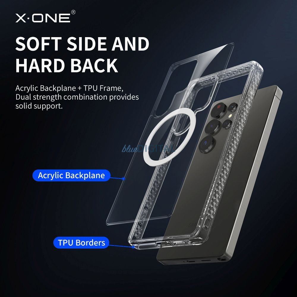 X-One Dropguard Magnetic Case Pro MagSafe-kompatibilis tok Samsung Galaxy S25 Plus - átlátszó